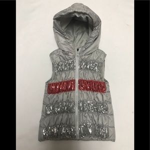 Blush & bloom girls size 4 silver puffer vest